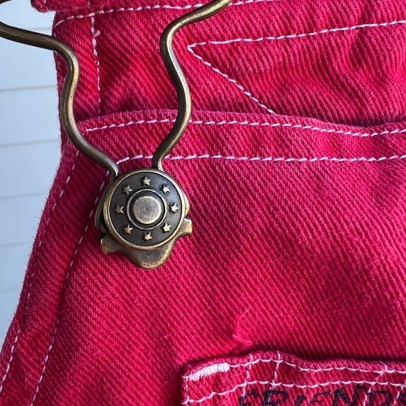 Vintage In Design Kids Alligator Frog Shortalls Overalls 24 Mo Red Friends GUC - Picture 5 of 13